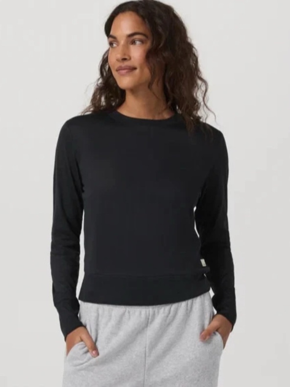 Vuori Women’s Daydream Crew Long Sleeve Black Heather New Size M